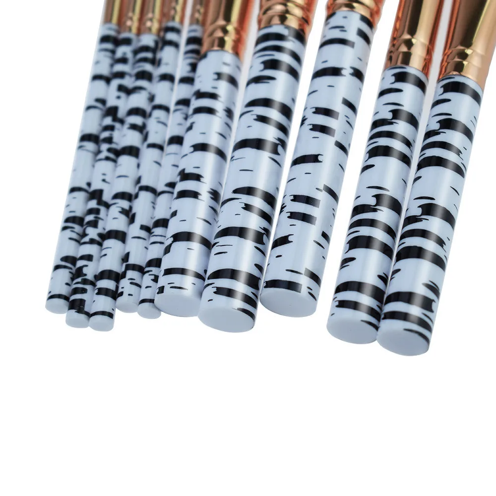 new fashion women beauty tools 10 Pcs Marble professional Makeup Brush Eyeshadow Blush Cosmetics Brushes Tools brochas pinceis | Красота и