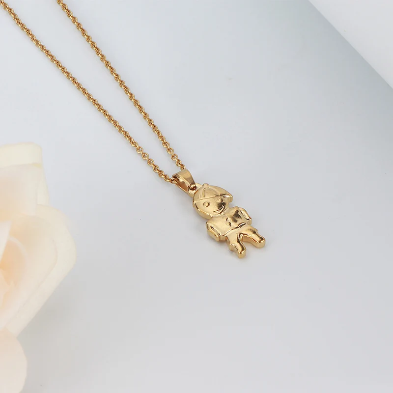 ZFVB Gold color Women Boys Pendant Necklaces Stainless Steel Cute Son Chokers Necklace Pendants Jewelry Bijoux Gift | Украшения и