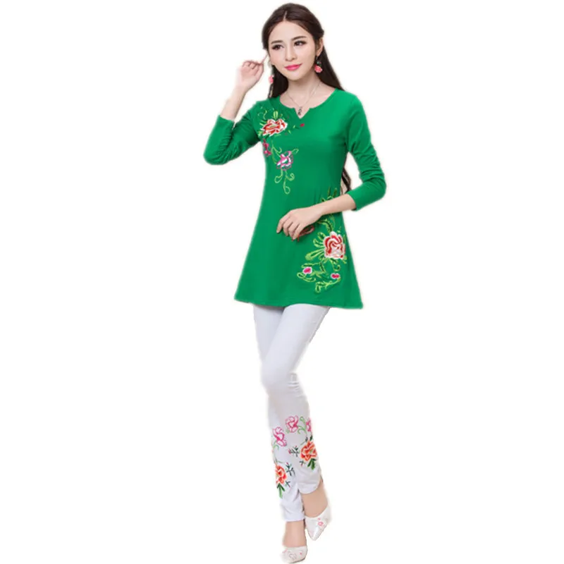 2019 T Shirt Pants 2 Piece Set Women Spring Summer Cotton Quality Embroidery 4XL Vintage Ladies Tracksuit Clothes Woman Suits | Женская