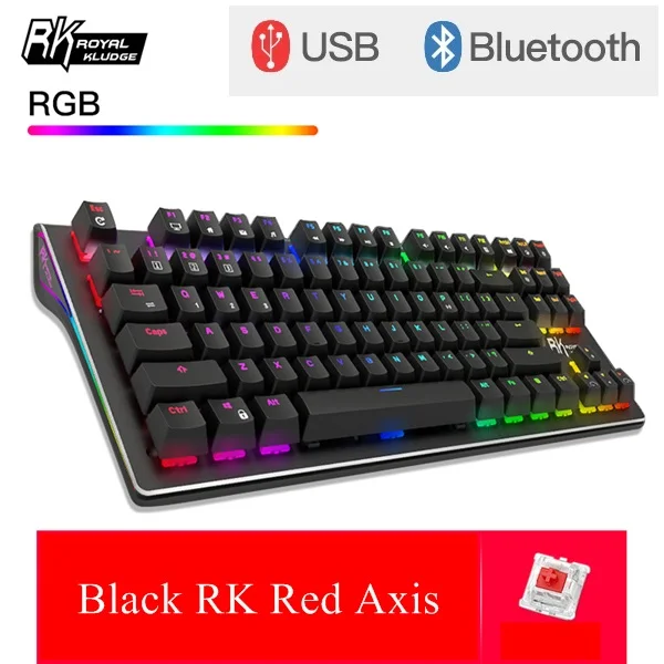 Olive Royal Kludge RK G87 двойной режим Bluetooth беспроводной/USB Проводная RGB подсветка перезаряжаемая Механическая игровая клавиатура RK Axis - Цвет: Olive