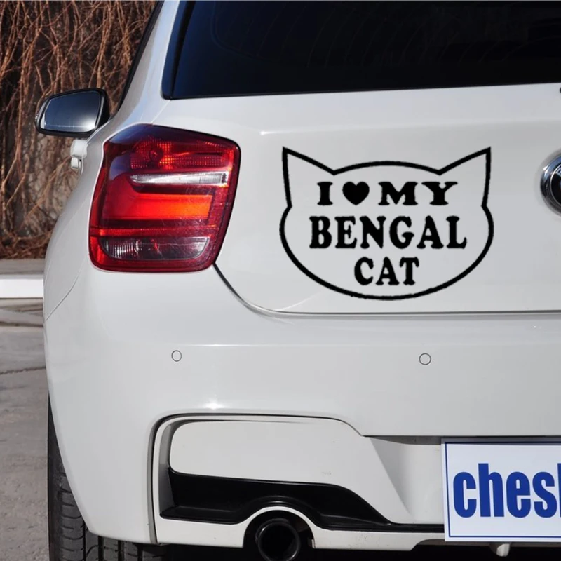 Я люблю свою бенгальскую кошку наклейка для автомобиля Грузовик Заднее лобовое