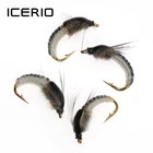 ICERIO 4 шт. приманка для ловли нахлыстом, червь, Nymph Scud Fly искусственное насекомое приманка #12