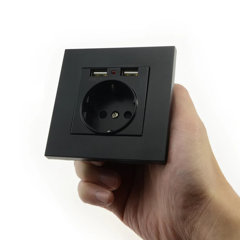Настенная розетка Esooli Power 16 А стандартная стандарта ЕС со встроенной панелью из
