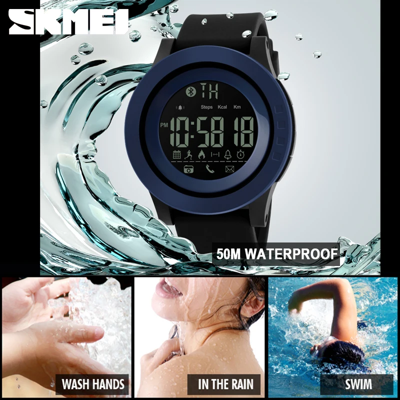 SKMEI 1255 Bluetooth спортивные Смарт часы для мужчин и женщин Многофункциональные