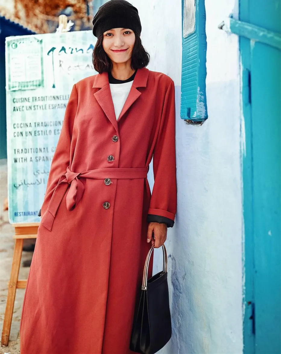 Cakucool для подиума женские удлиненные пальто одной груди разрез ветровка