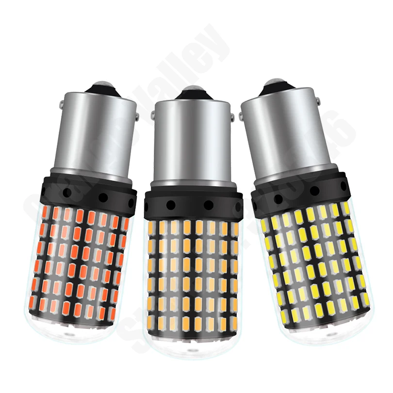 2 шт. 1156 BA15S P21W Автомобильный светодиодный светильник 3014 144smd Canbus Нет ошибок для