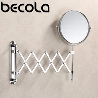 becola 8 inch 3x magnifying round wall make up mirror two sided retractable bathroom mirror 360 degree swivel makeup mirror