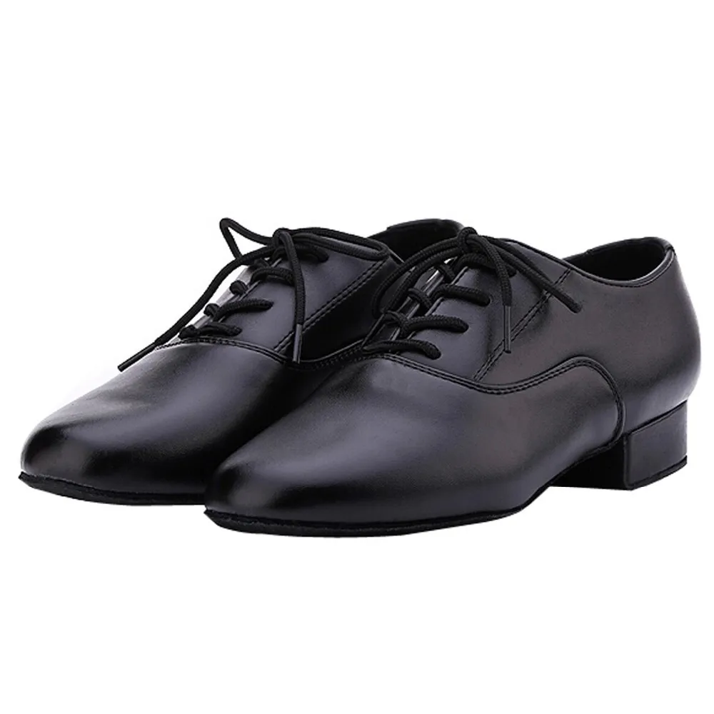 

Free shipping adult latin dance shoes black ballroom modern dancing leather shoes for men