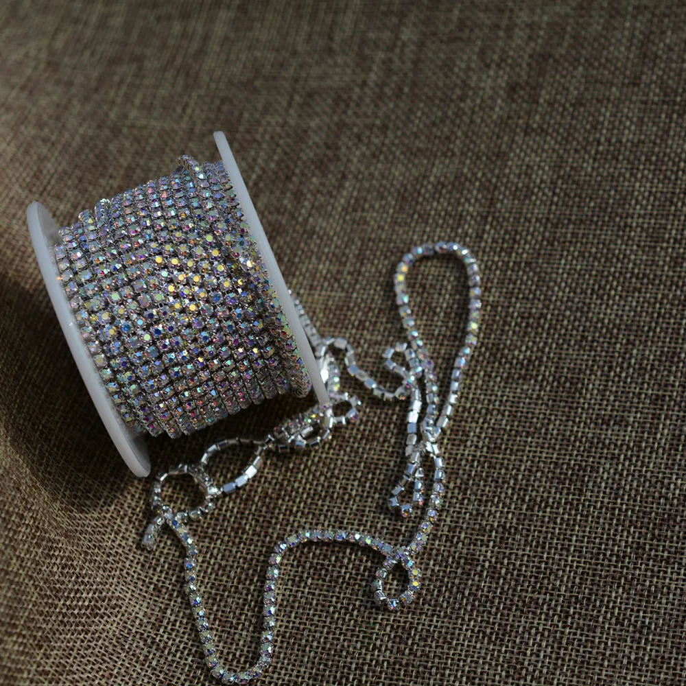 10 ярдов/рулон цветная Серебряная Золотая коготь цепь для обрезки ювелирных