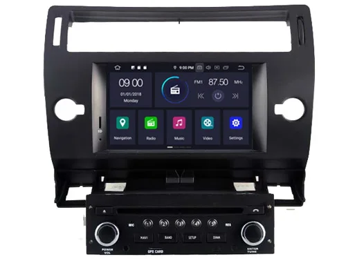Четырехъядерный Android 9 0 автомобильный dvd плеер для Citroen C4 аудио мультимедиа gps