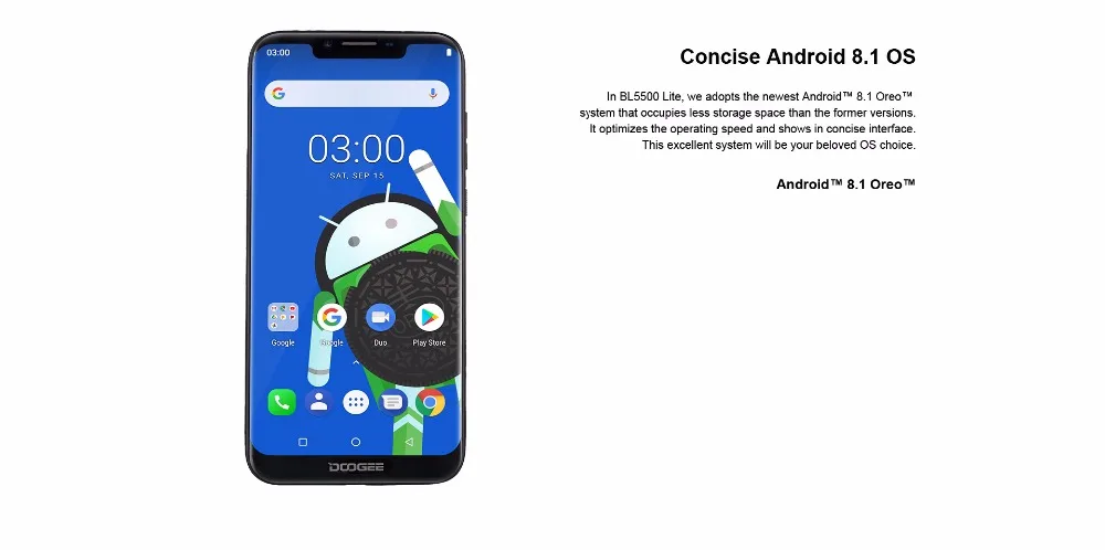 DOOGEE BL5500 Lite 4G смартфон 6,19 дюймов MTK6739 четырехъядерный 2 Гб ОЗУ 16 Гб ПЗУ 5500 мАч две sim-карты 13,0 МП Android 8,1