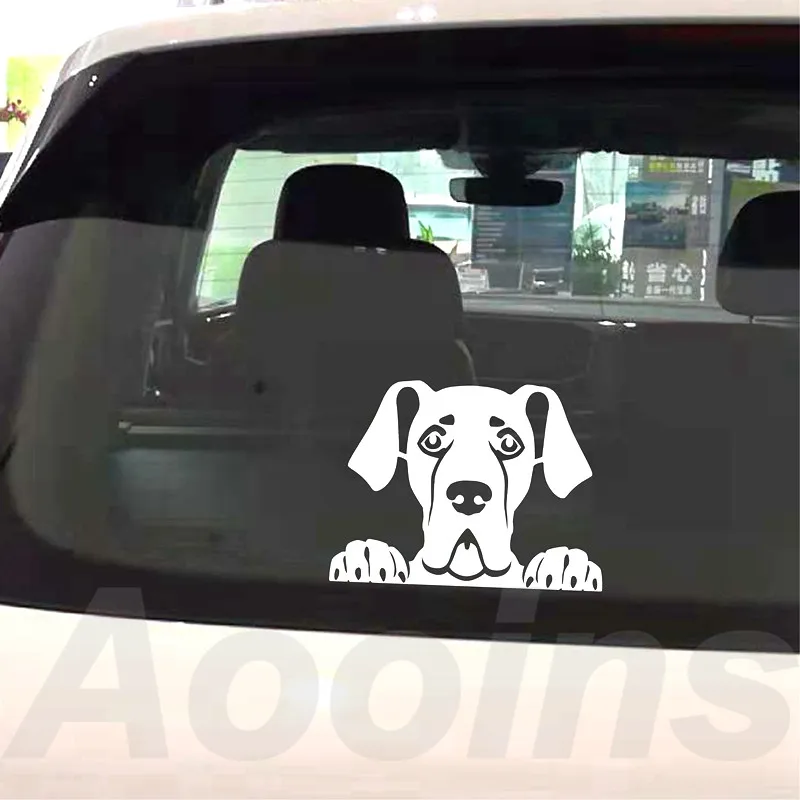 Peeking Great Dane наклейка Персонализированная виниловая Автомобильная Pet Dog Silhouette