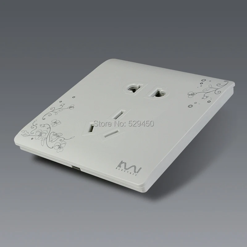 COSWALL модная настенная электрическая розетка 5 отверстий короткая белая