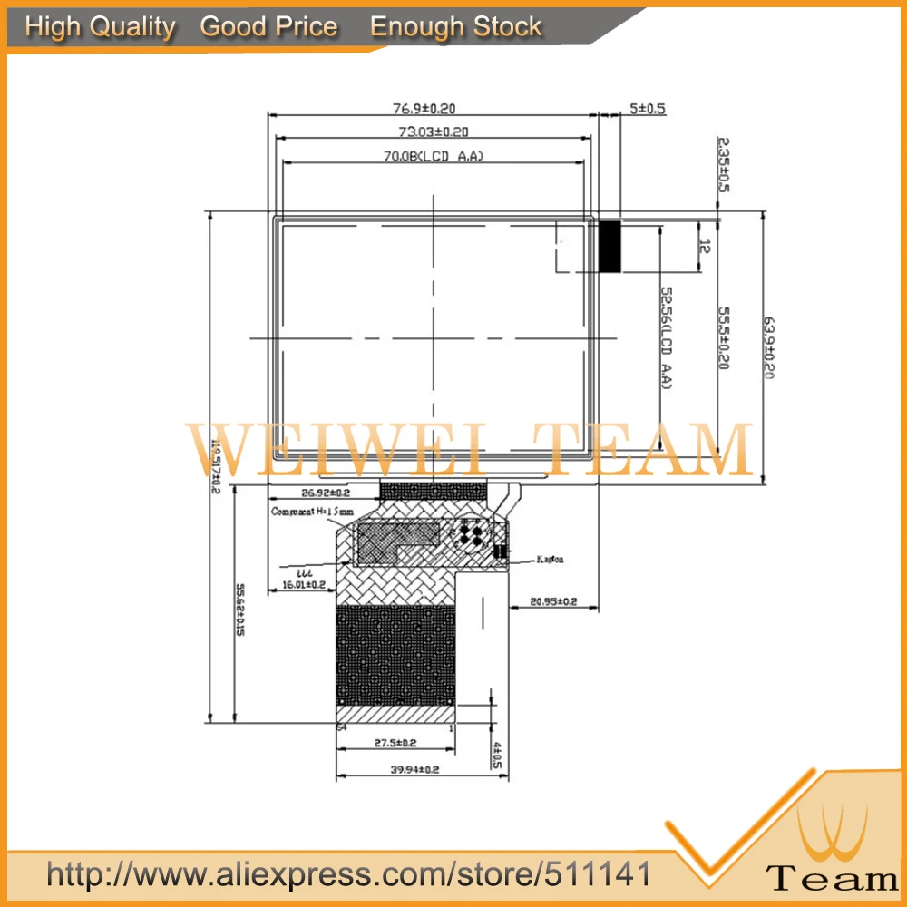 3.5&quot TFT LCD Screen For SATLINK WS6912 Satellite Finder Display Satlink 6912 WS-6912 Replacement Panel NEW Original | Мобильные