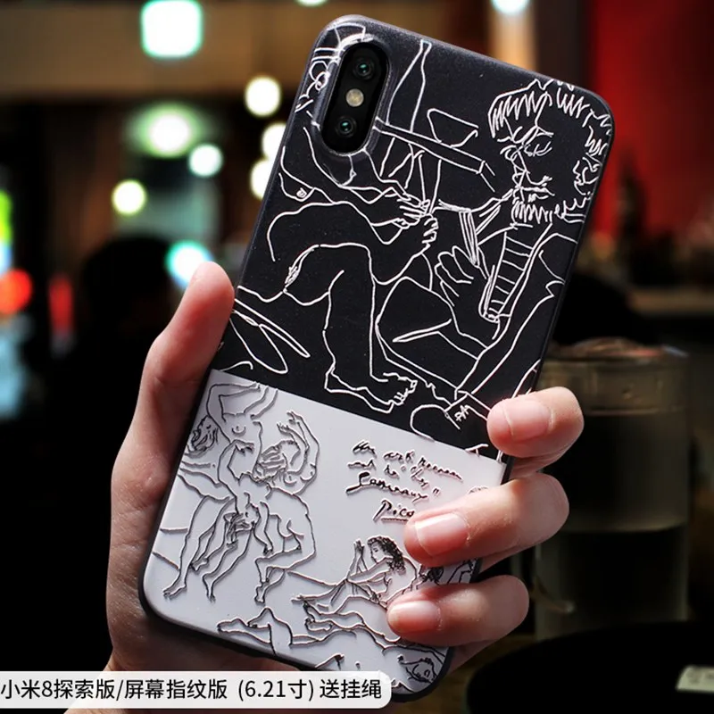 Ретро абстрактный минималистичный рельефный чехол для XIAOMI MI 8 MI8 SE PRO mi8se Lite |