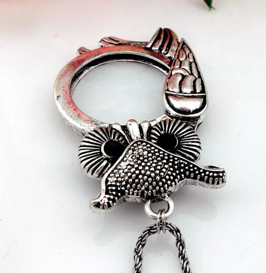 

ZY DIY Vintage Brand Quality Antique Gold Silver Colorful Wing Owl Magnifing Glass Monocle Magnifier DIY Sewing Tools