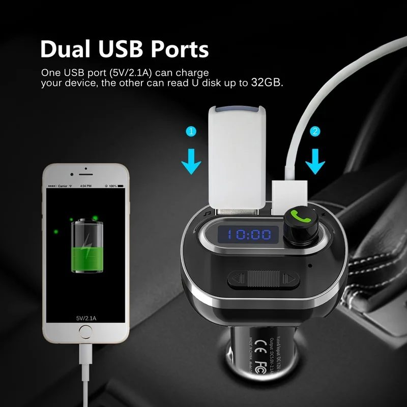 FM передатчик VicTsing BH121 с поддержкой Bluetooth и USB портом|FM-трансмиттеры| |