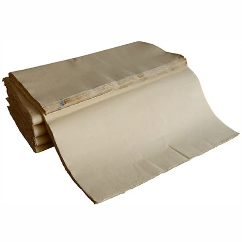 

50sheets Half-Ripe Xuan Paper Chinese Calligraphy Regular Running Script Writing and Painting Rice Paper Feather Edge Xuan Paper