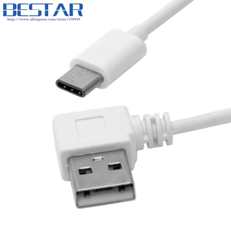 Кабель для передачи данных USB 3 1 Type C 2 0 90 градусов правый и левый угловой 50 см 5 м