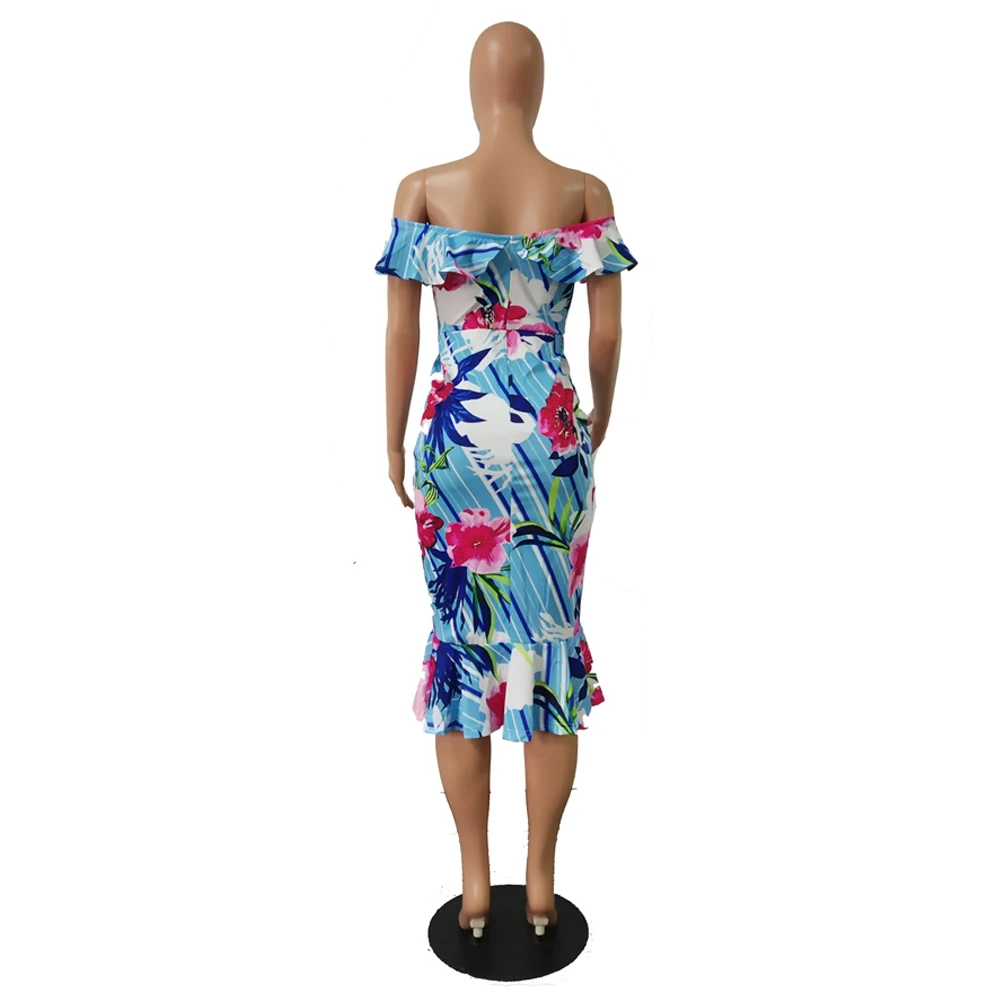 Sexy Women Sundress Floral Print Strapless Beach long Dress Summer Elegant Off Shoulder Evening Party Dresses Casual Vestidos | Женская