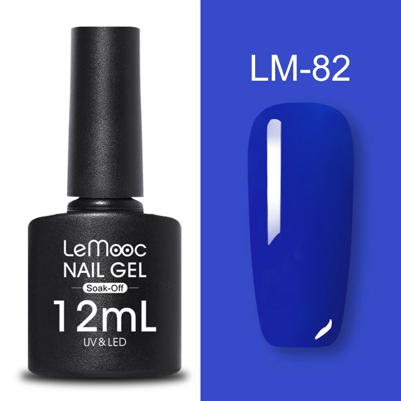 LM-82 LEMOOC, 12 мл, Цветной Гель-лак для ногтей, блестки, блестки, полуперманентный замачиваемый лак, УФ-гель, сделай сам, Гель-лак для ногтей - Цвет: LM-82