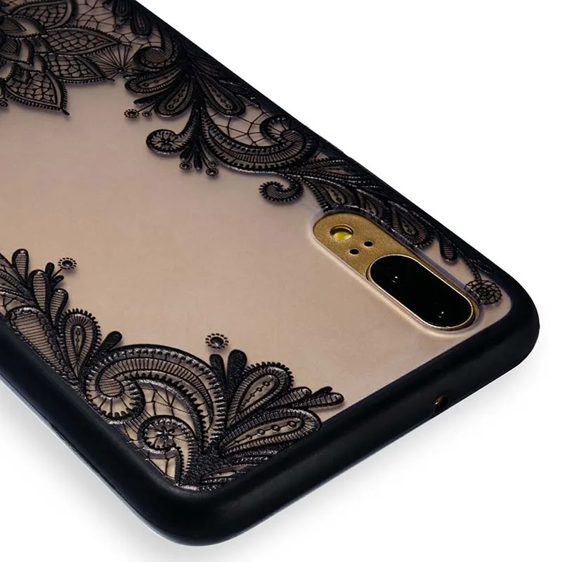 Sexy Lace Flower Phone Case For Huawei P20 P10 P9 P8 lite P Smart Hard PC Back Cover On Honor 7C 7A Pro 7X 6X 10 9 |