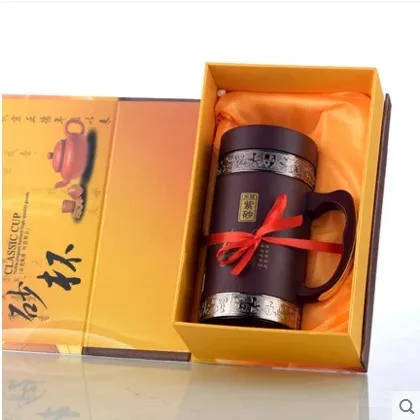 Ручной Фиолетовый Глины Лайнер Термос Из Нержавеющей Стали Изоляции Кружка с