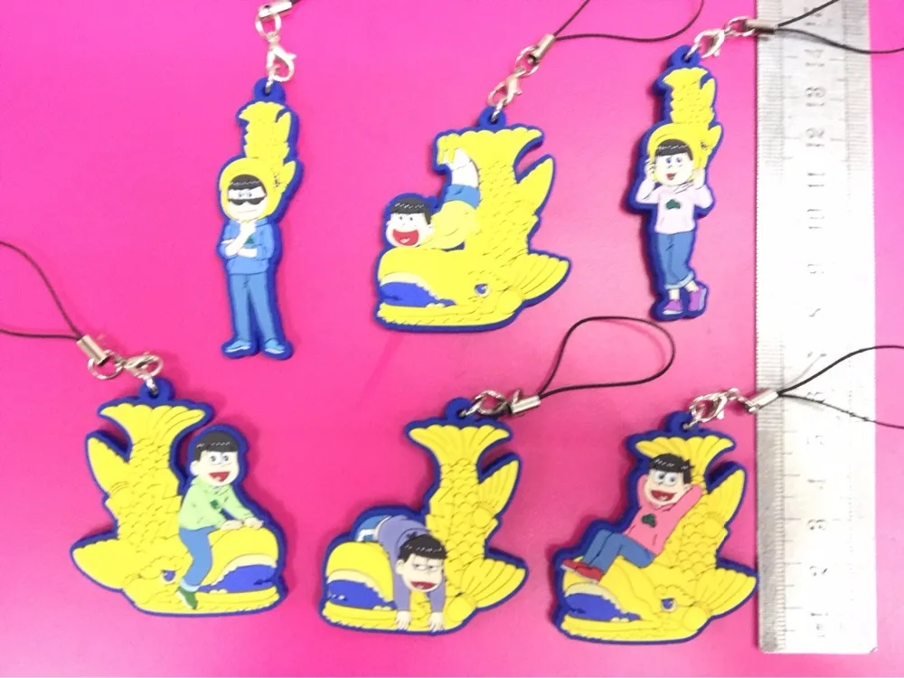 6 шт./лот Osomatsu оригинальный японский аниме Рисунок резиновый силиконовый чехол