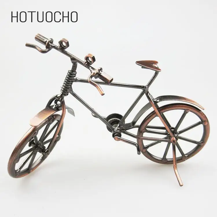 Hotuocho креативная железная модель велосипеда, металлические украшения ручной работы, домашний декор, миниатюрные фигурки, подарок для детей, друзей
