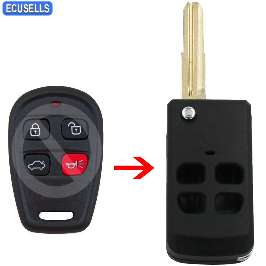 Сменный 4 кнопочный складной чехол для ключа с дистанционным управлением