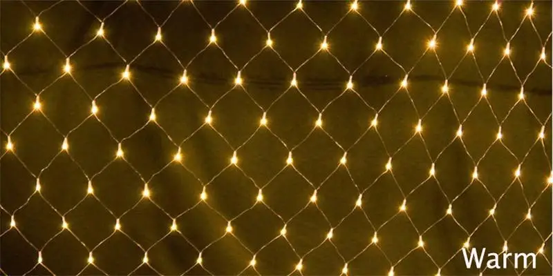 Warm 1,5X1,5 м 96LED строки открытый Рождественский декоративные свадебные Сетка Строка Фея Шторы гирлянды полосы праздник света - Испускаемый цвет: Warm