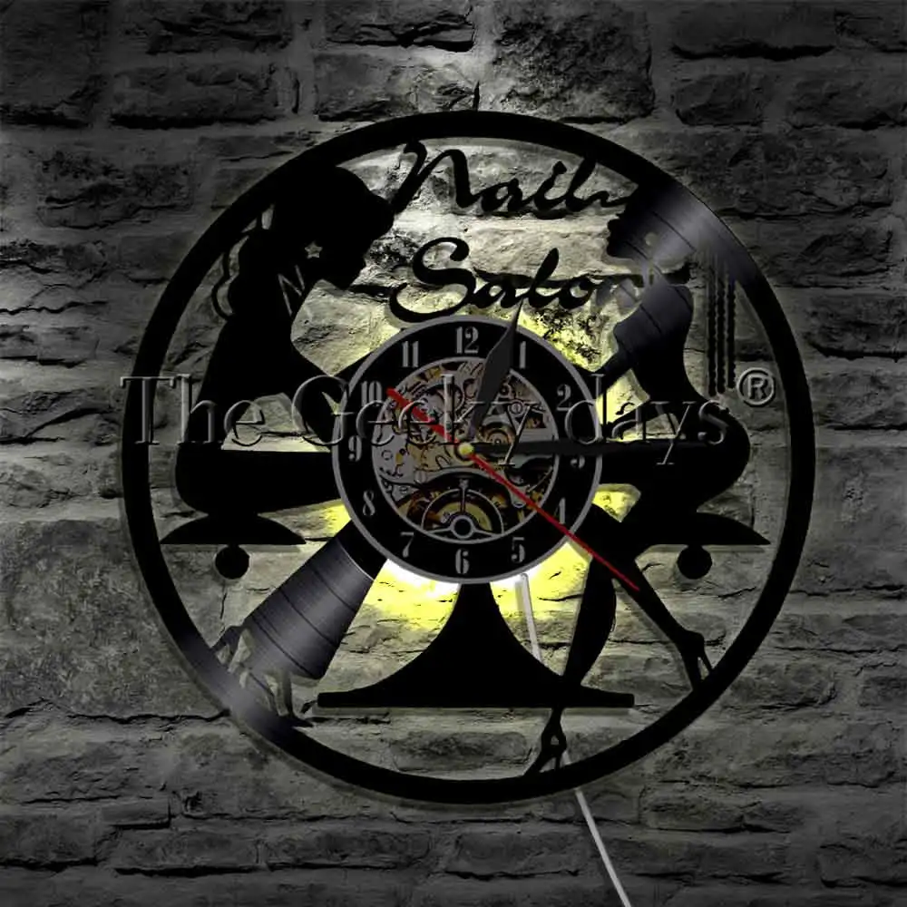 Настенные часы для маникюра и педикюра виниловые модные украшения салона