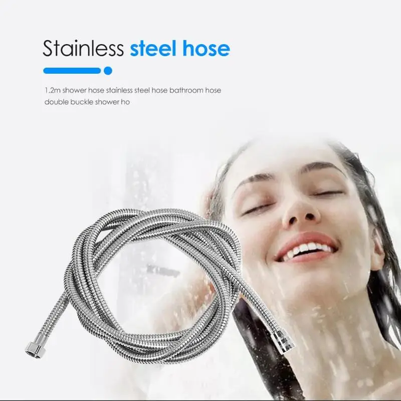 

1.2m Shower Hose Stainless Steel Handheld Shower Head Pipe Flexible Shower Hose Moistureproof Pull Plumbing Hoses High quality