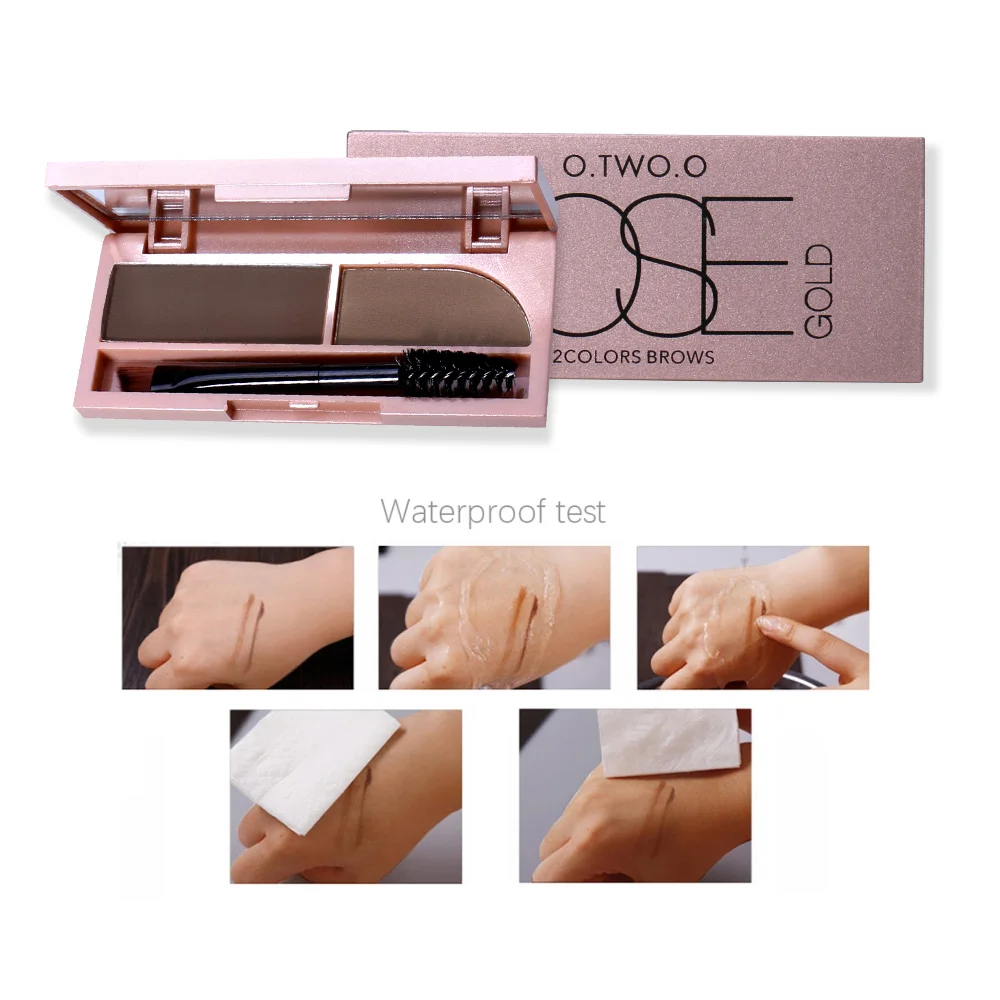 O.TWO.O 2 in 1 Eyebrow Enhancer Brown Black Powder Waterproof Makeup Gel Lasting Eye Brow Cream Cosmetic With Brush+Mirror N9082 | Красота и