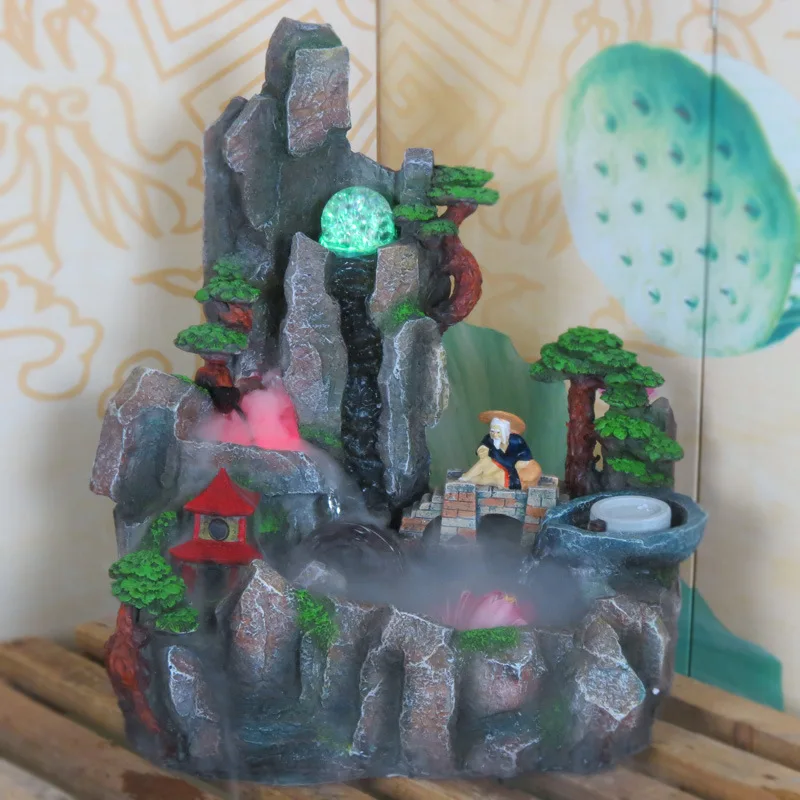 

Lucky Feng Shui wheel crafts home decorations living room Bonsai rockery water fountain humidifier creative ornaments