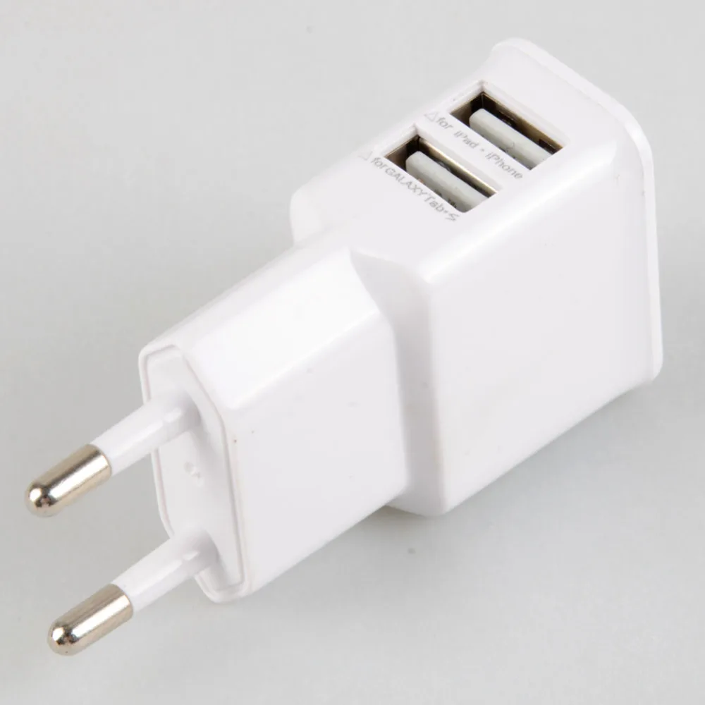 Универсальный 2.1A/1A на 2-портный Dual Порты и разъёмы USB адаптер переменного тока Зарядное устройство штепсельная вилка европейского стандарта
