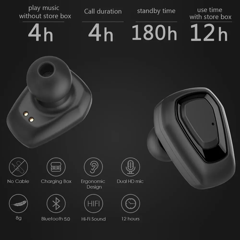 Новые Hi Fi наушники Lewinner Bluetooth 5 0 с двойным микрофоном беспроводные A7 TWS стерео