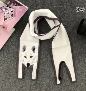 Wolf 120 см x 10 см,, шарфы, трехмерный шелковый шарф в виде животного, тигра, кошки, собаки, шарф для родителей и детей, уникальный дизайн, сумка в комплекте G - Цвет: Wolf