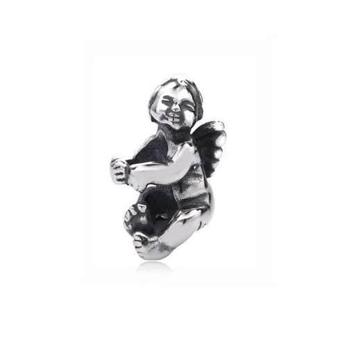 Cherub Baby Lovecabin 925 пробы Серебряный Тролль кулон мудрости цветок анемон талисманы Херувим бусины для изготовления ювелирных изделий винтажный браслет - Цвет: Cherub Baby