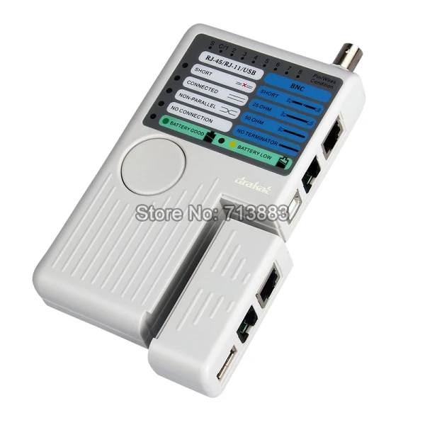 4 в 1 Дистанционный USB RJ11 BNC RJ45 Кабельный тестер