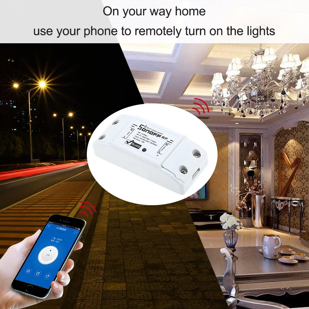 5 шт. Itead Sonoff RF 433 МГц умный Wifi Пульт дистанционного управления Domotica Wifi переключатель задержки Умный домашний светильник контроллер через приложение для Alexa