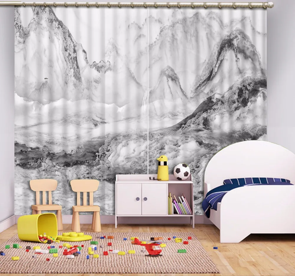 Шторы блэкаут 3D мраморные занавески на окна для серфинга гостиной спальни кухни