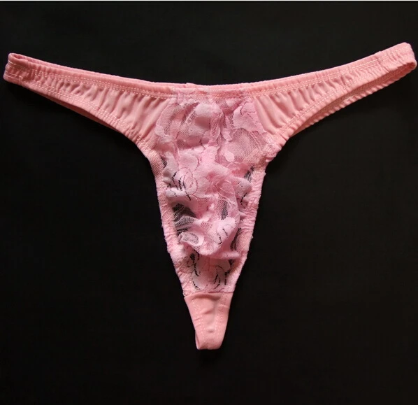 Трусы-бикини мужские прозрачные стринги кружевное нижнее белье U-образный