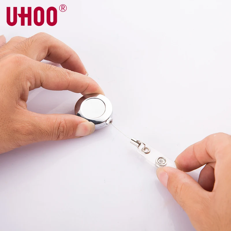 UHOO 6707 6708 металлическая катушка для значков, цинковые Клипсы из сплава, выдвижная катушка для значков для удостоверения личности, визитных карточек, именных ярлыков