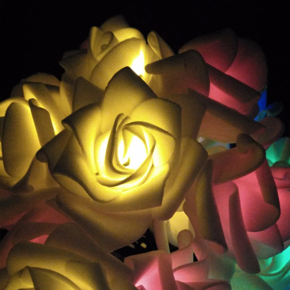 Солнечный СВЕТ Строка Огни Свадьба Розы Венки 20 Светодиодов 4.8 М Открытый День