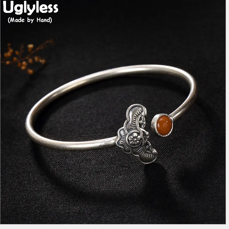 Uglyless Real 925 пробы серебряные ювелирные изделия племя Тотем летучая мышь браслеты