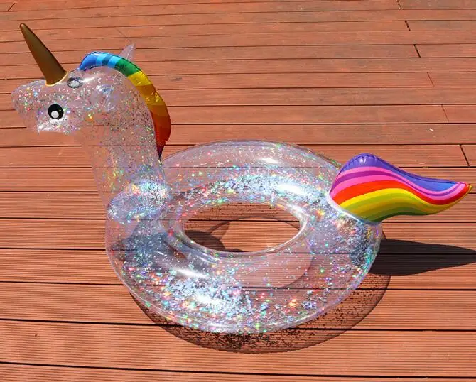 Transparent Unicorn Rooxin надувной круг для бассейна с единорогом и фламинго, детский плавательный круг, водное сиденье, летние игрушки для детей - Цвет: Transparent Unicorn