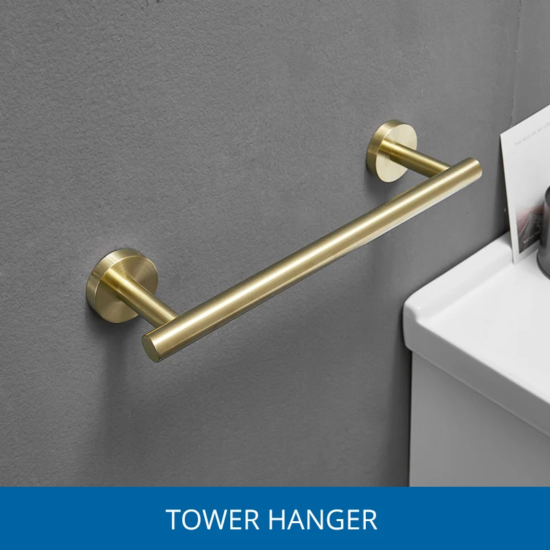 Short Towel Hanger Faplully матовый золотой набор аксессуаров для ванной комнаты Т-образный дизайнерский держатель для туалетной бумаги держатель для туалетной щетки настенное оборудование - Цвет: Short Towel Hanger