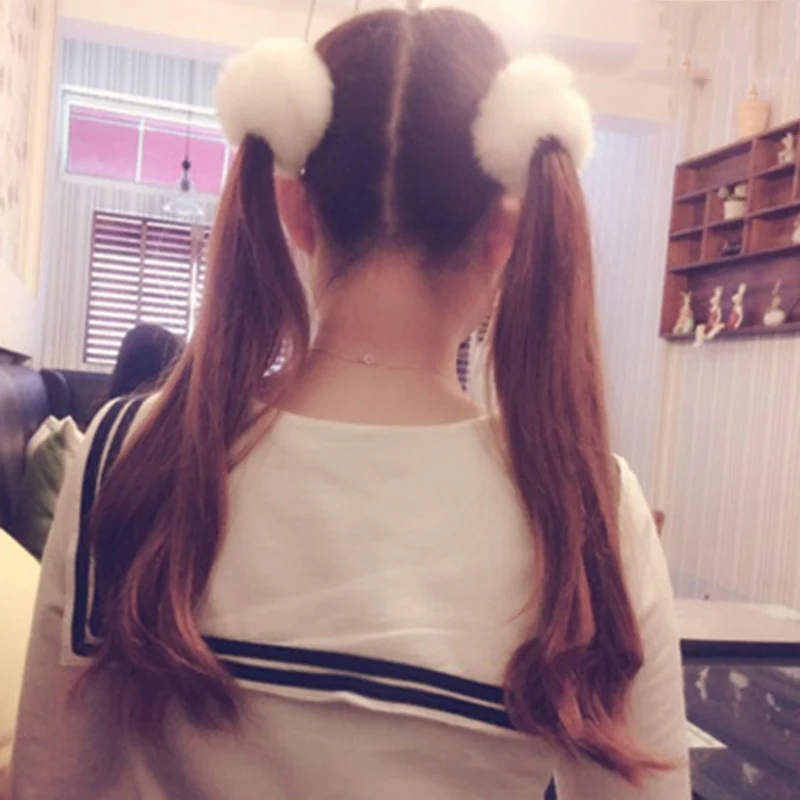 1 PC Fluffy Faux Fur Furry Scrunchies Soft Hand Made Elastic Hair Bands Ring for Ladies Ties Hot Sale | Аксессуары для одежды