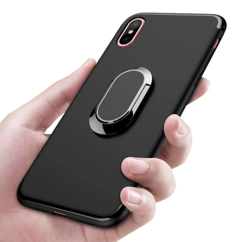 Nenuka Phone Case for iPhone 6 6S 7 8 X XS XR MAX Car Holder Stand Magnetic Bracket Finger Ring TPU + PC Back Cover |